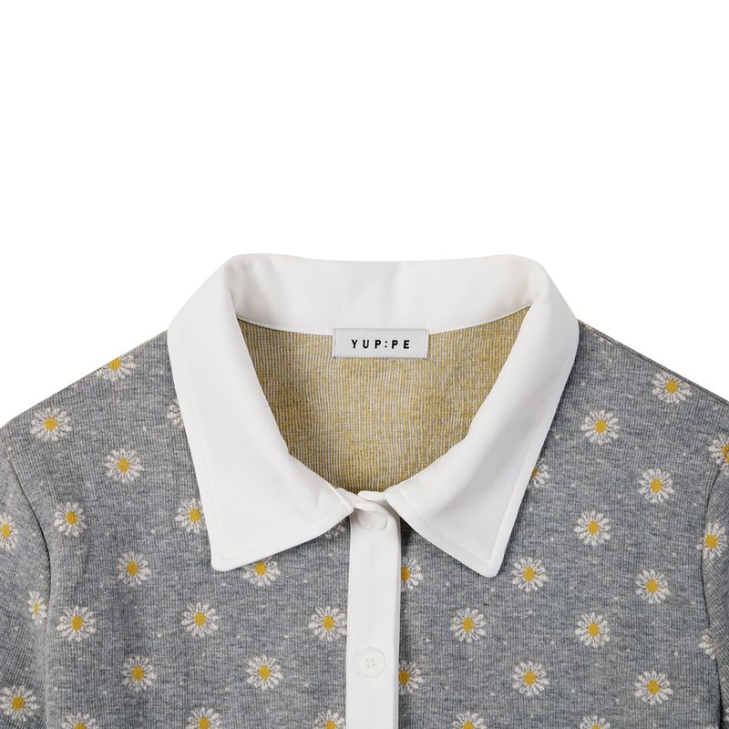 ブルームカラーＴシャツ / BLOOM COLLAR T-SHIRT_GREY