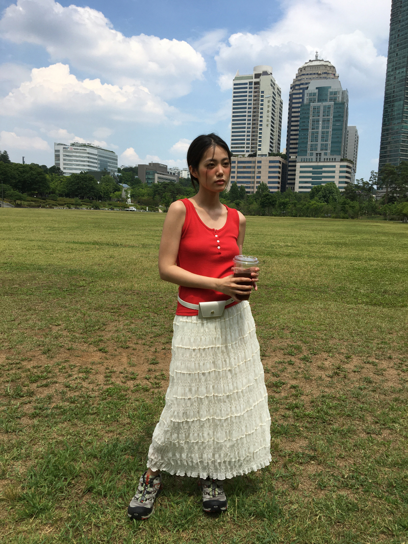 Tincture Ripple Long Skirt (2color)