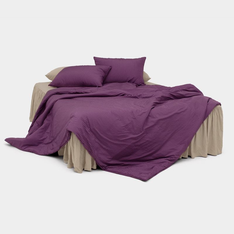 Dust-Free Classic Stripe - Purple Duvet Cover - Q size
