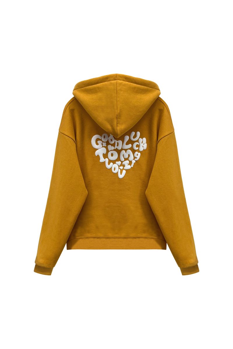 GOODLUCK HEART HOODIE / MUSTARD