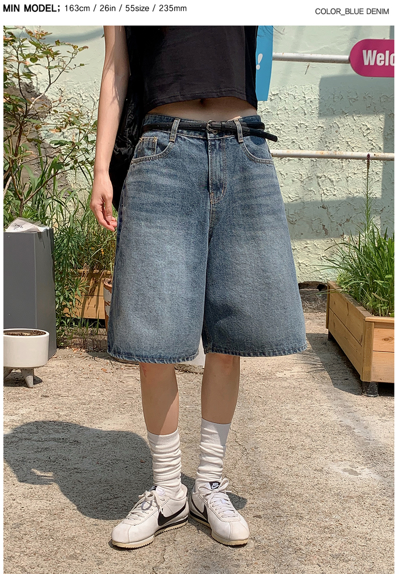 Vintage Bermuda Wide Denim Shorts