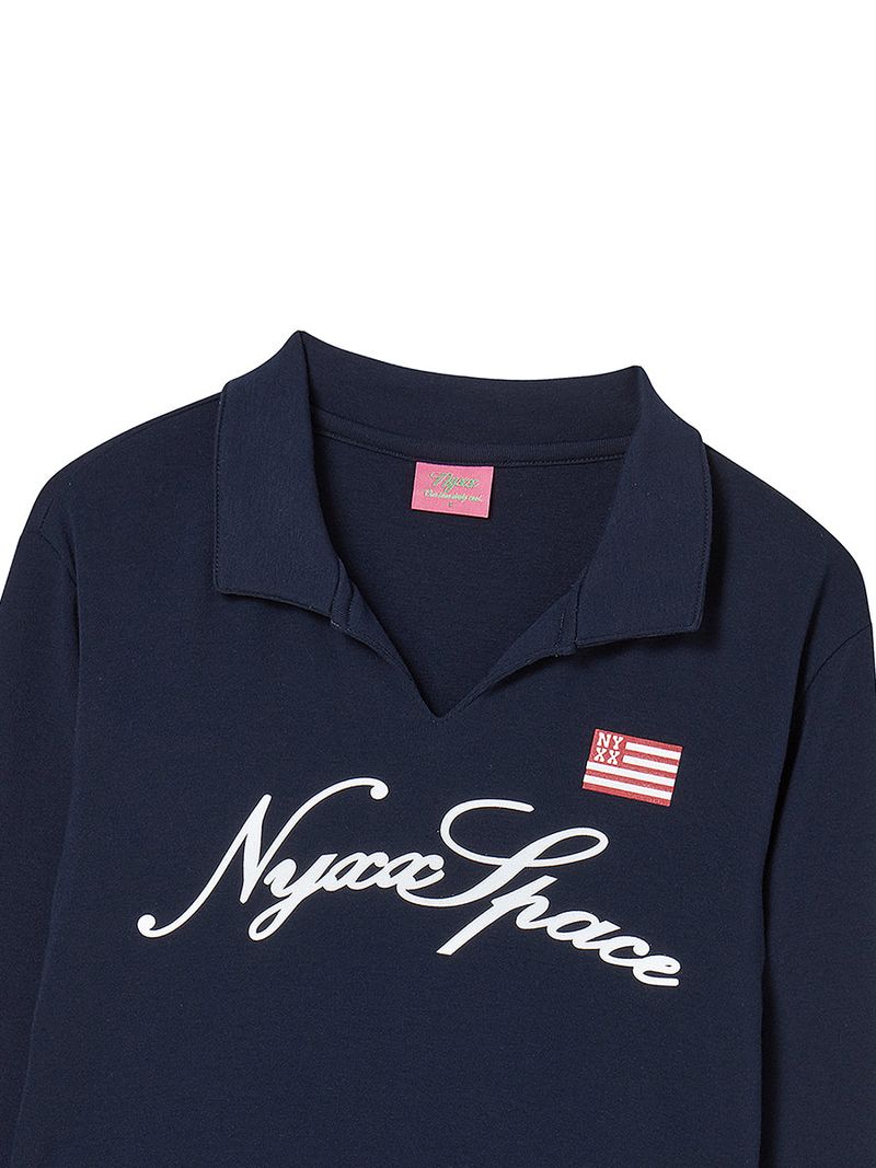SLIM COLLAR L/S (NAVY)