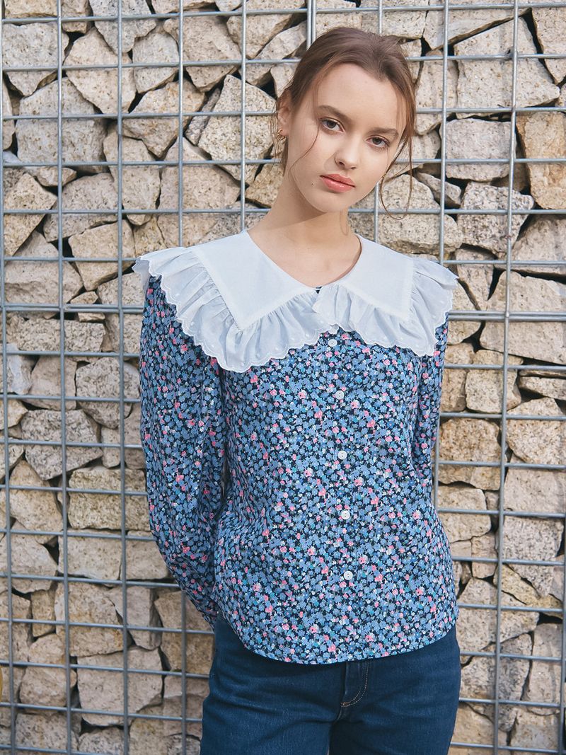 vem.ver（ベムバー）の「SAILOR COLLAR LACE BLOUSE_FLOWER（Tops）」