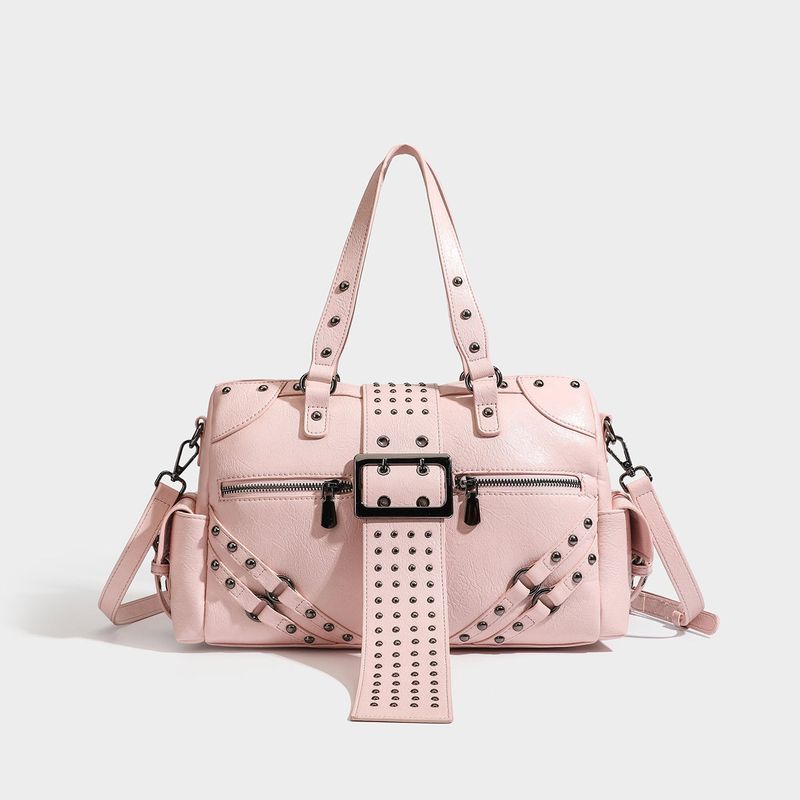 La mode MAQI（ラ モード マキ）の「ハイクオリティ スタッド バックル ボストンバッグ（バッグ）」