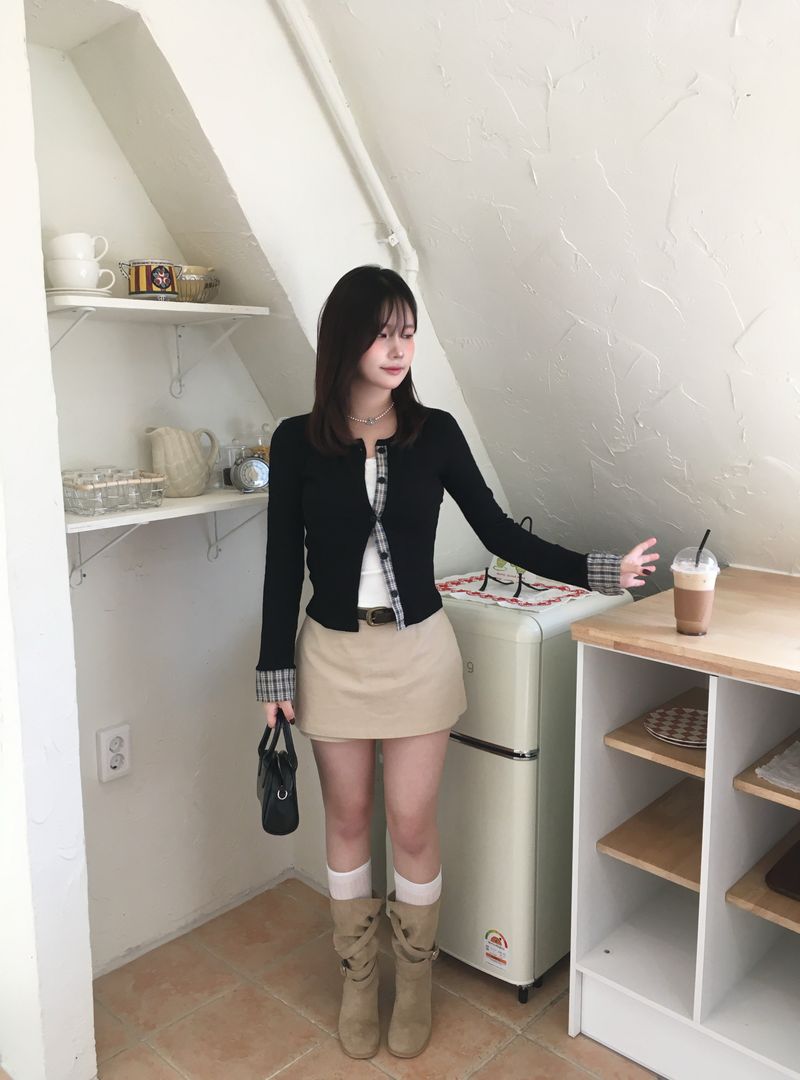 vintage check cardigan