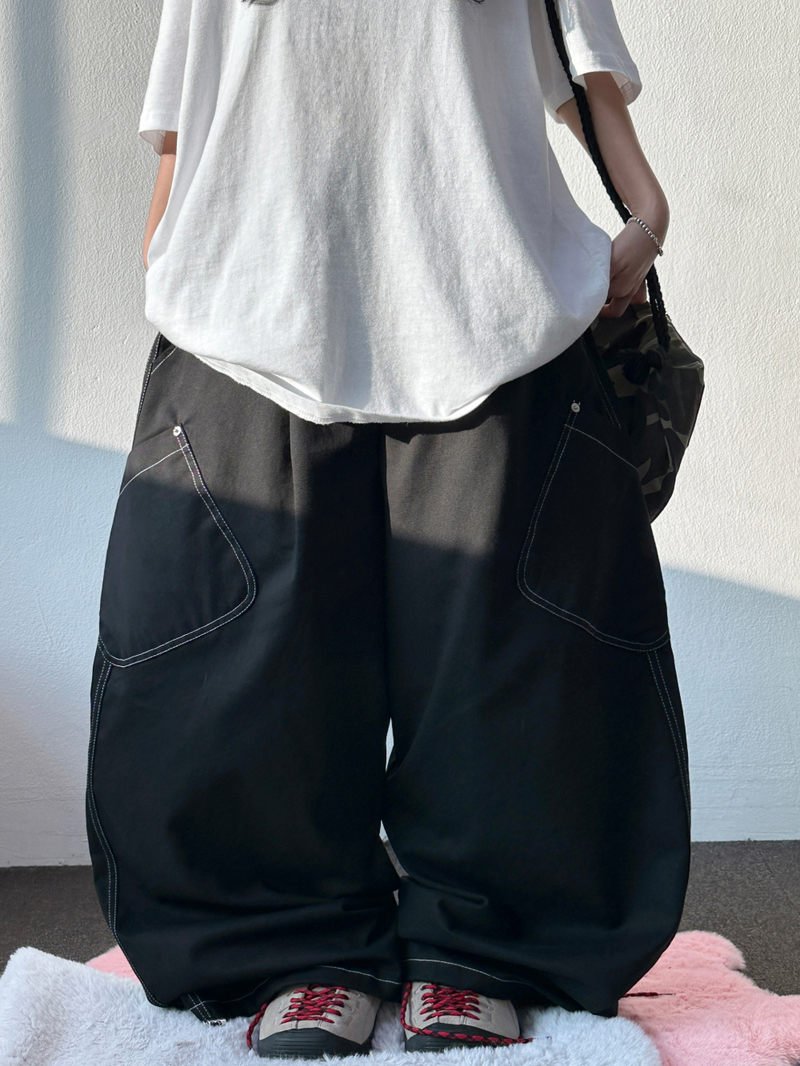 CCORTTI(コルッティ)の「BACK PATCH 🇺🇸 COTTON RIVET BALLOON LONG PANTS 🍰💚🤎🖤 - 4 COLORS(Pants)」