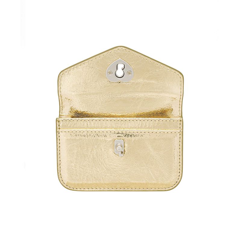 Heart Lock Compact Card Wallet shine gold