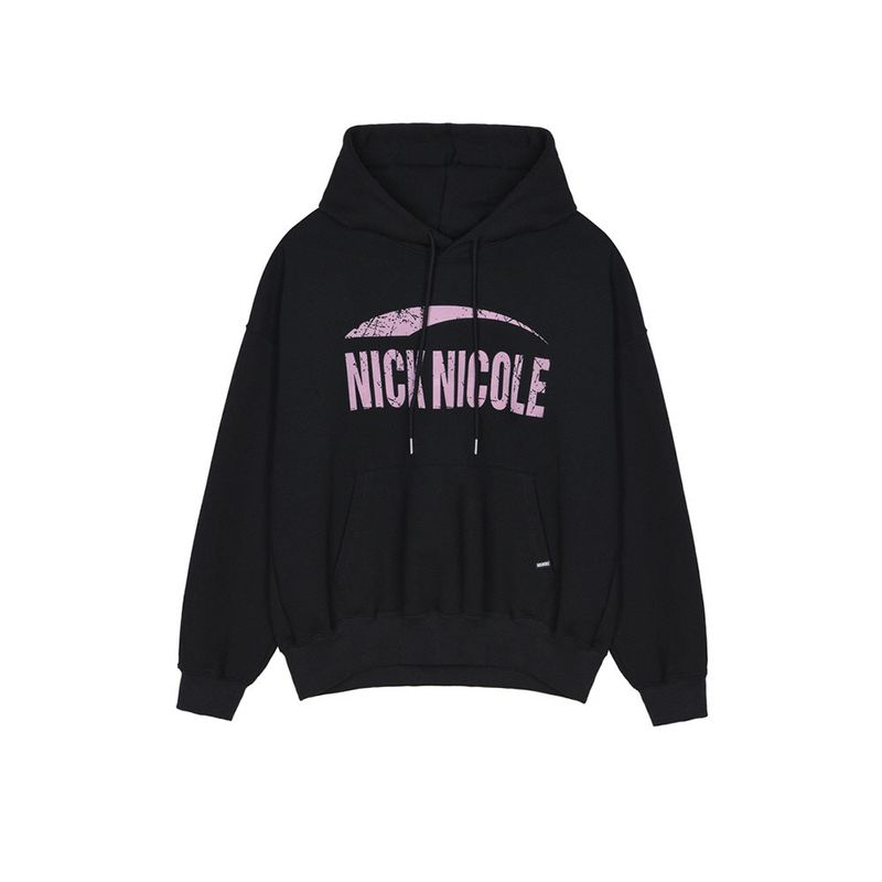 NICK&NICOLE(ニック&ニコール)の「NICOLE CRACK BIG LOGO HOODY_BLACK PINK(Tops)」