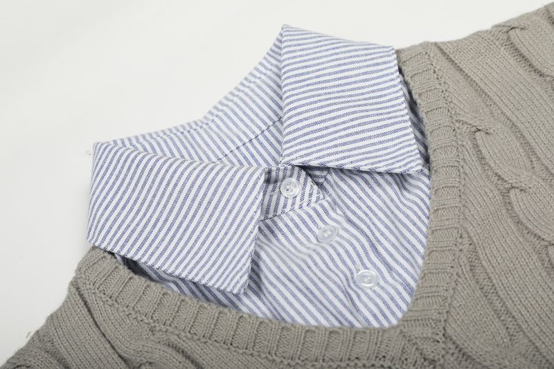 Harlow Shirt-Layer Cable Sweater