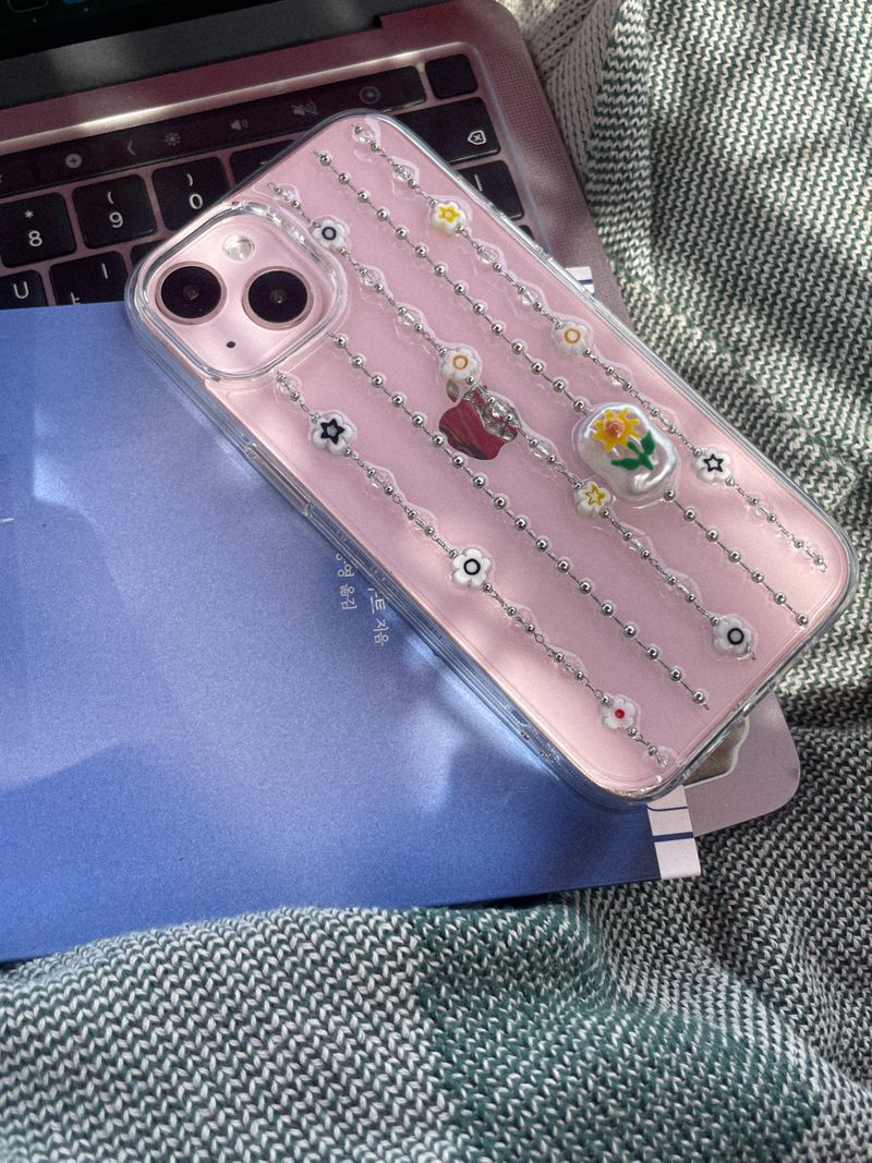 [MADE] Chain sunflower flower resin cell phone case