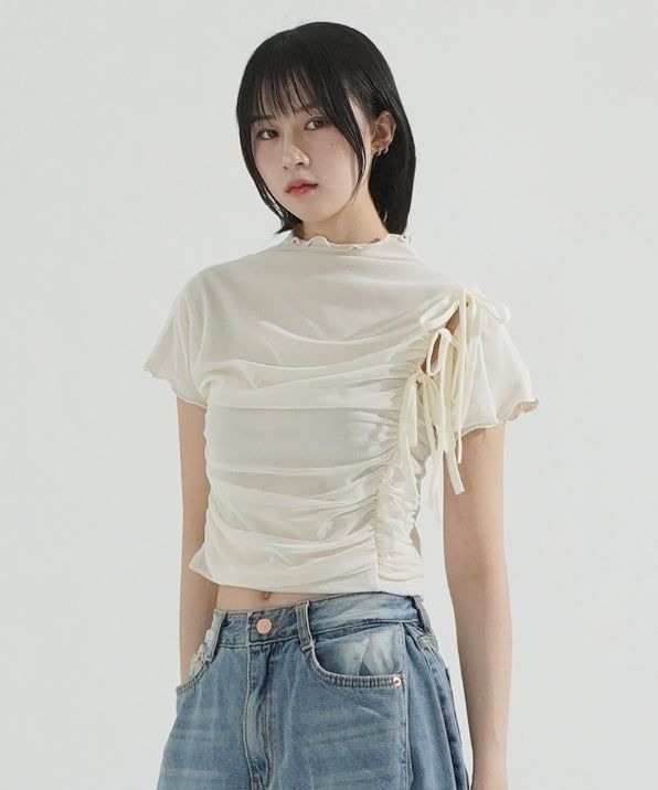 Double layer ribbon top