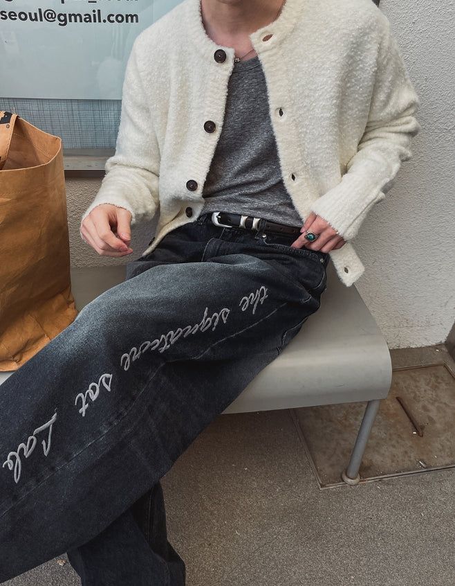 [LANARCH] Boucle Round Neck Cardigan