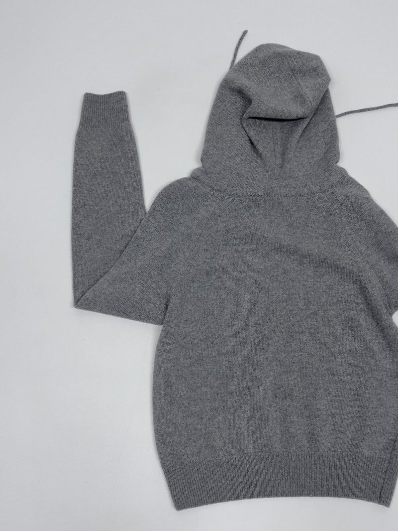 [wool 55%] Mini Hole Raglan Hooded Knit