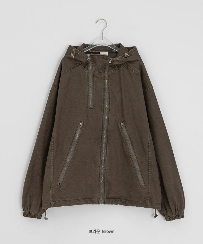 [unisex] Filta Washing Cotton Hood Zip-Up Jacket