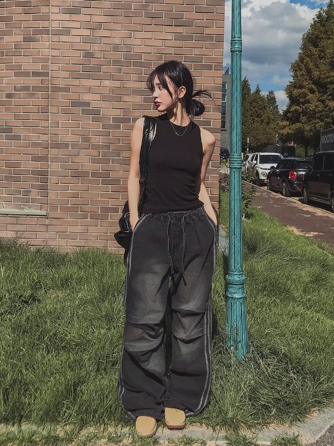 [U-BASIC] Mendel Mango Ribbed Sleeveless