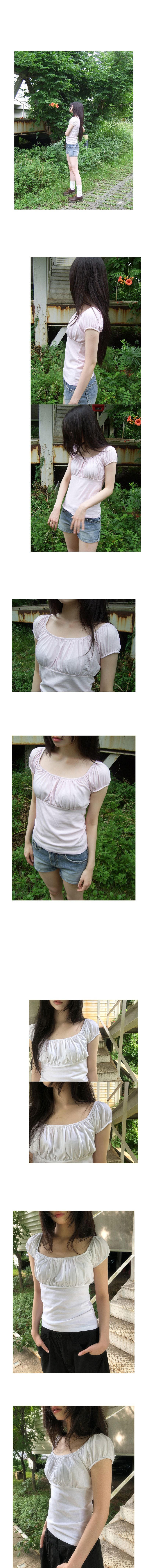 powder shirring tee