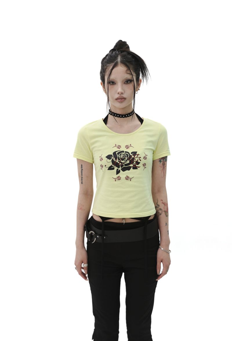 [Gerbera] Halter layered sleeveless (Black/White)