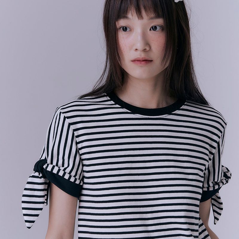 Stripe knot t-shirt (BLACK)