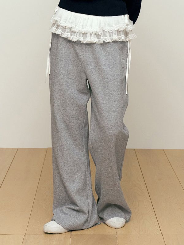 KIRSH（キルシー）の「WORDING APPLIQUE PANTS [MELANGE GRAY]（Pants）」