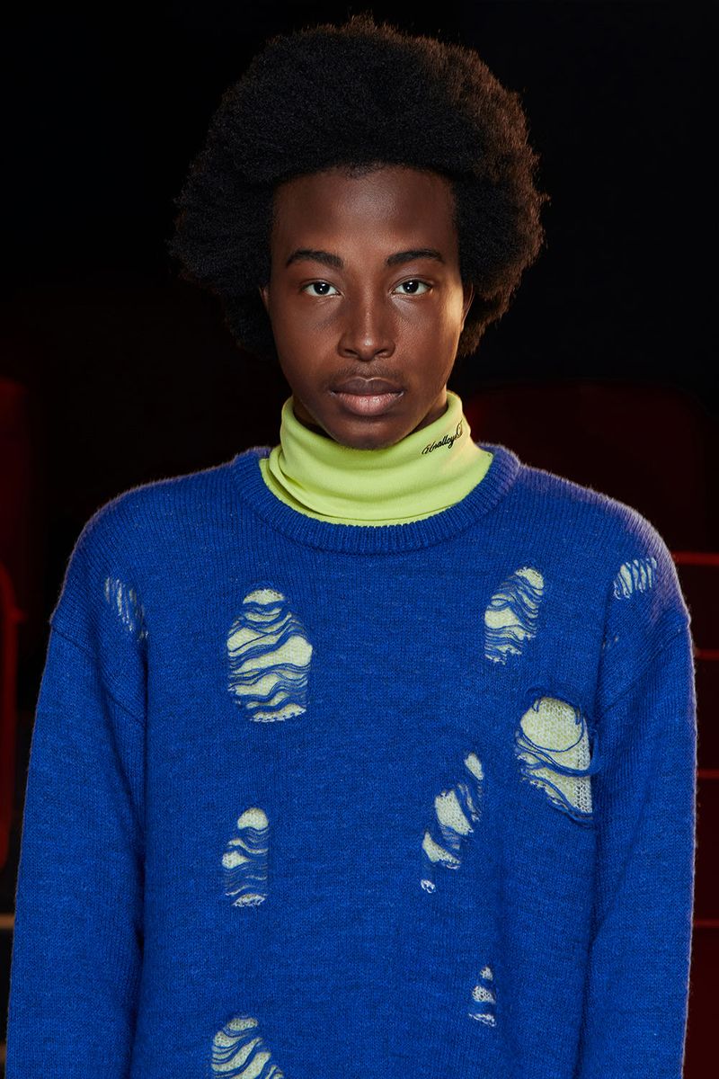 DESTROYED MOHAIR KNIT / BLUE