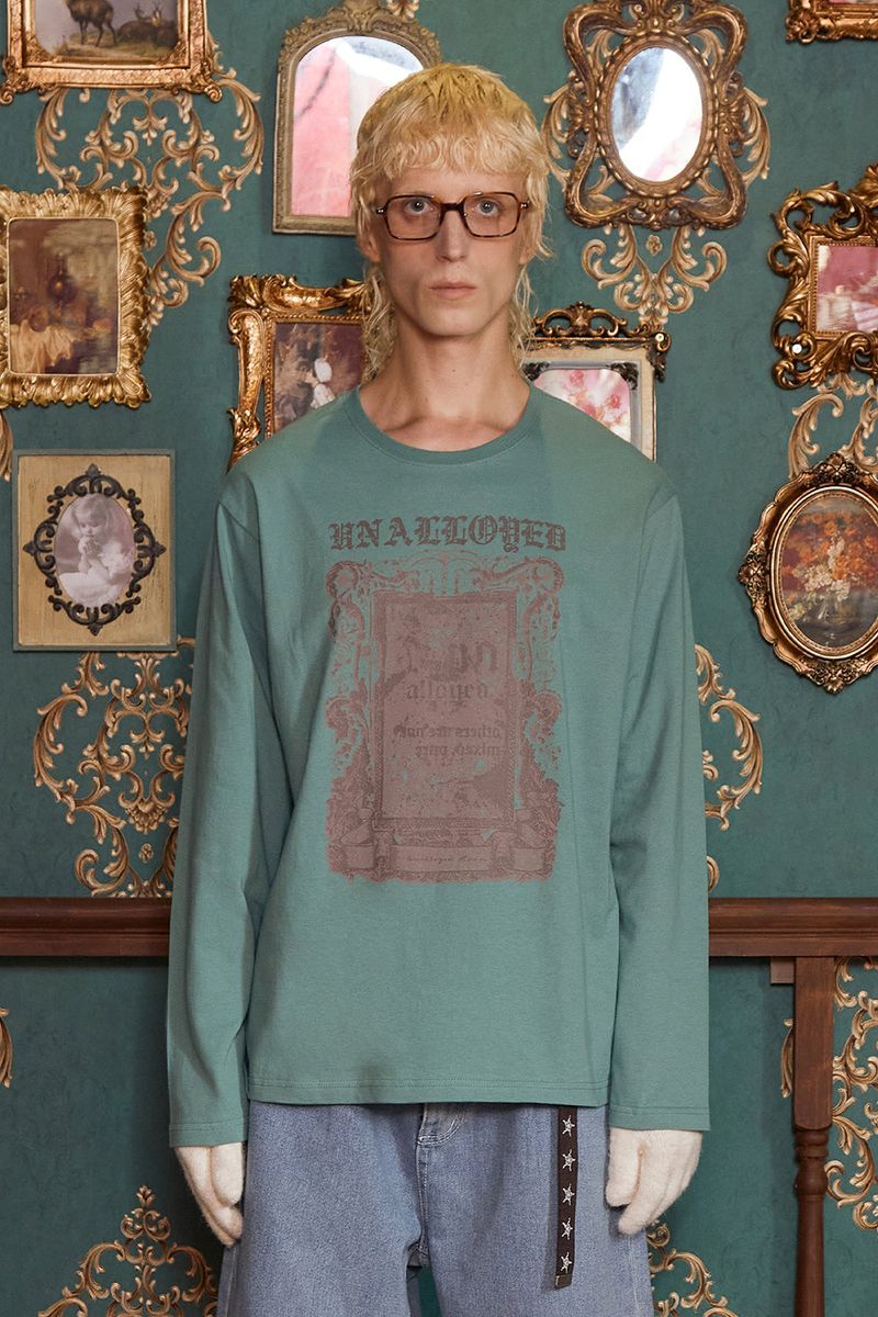 UNALLOYED(アナロイド)の「GARDEN FRAME LONG SLEEVE T SHIRT / MINT(Tops)」