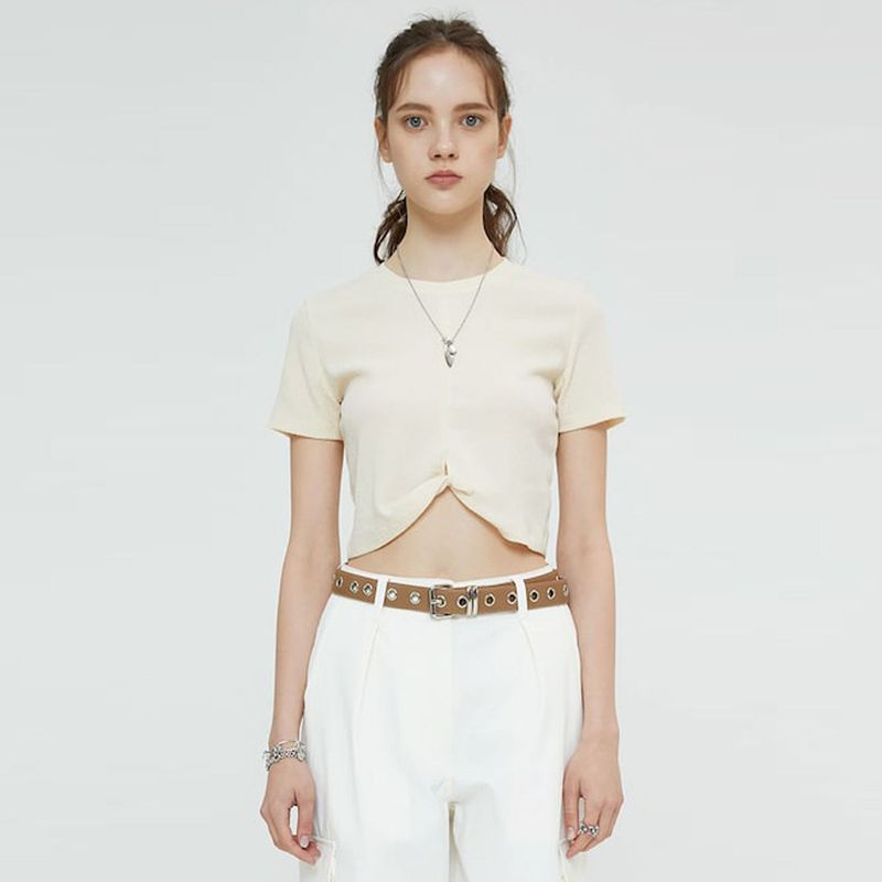 SPERONE(スペロネ)の「TWIST CROP TOP (CREAM)(Tops)」