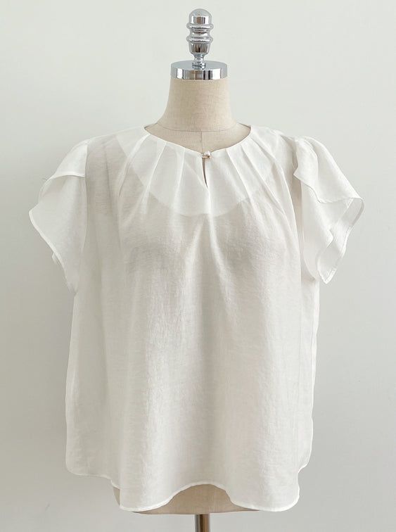 Sally Pintuck Pearl Button Tulip Blouse