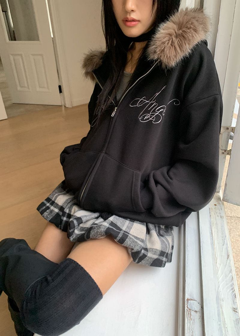ANGEL FUR HOOD ZIP-UP