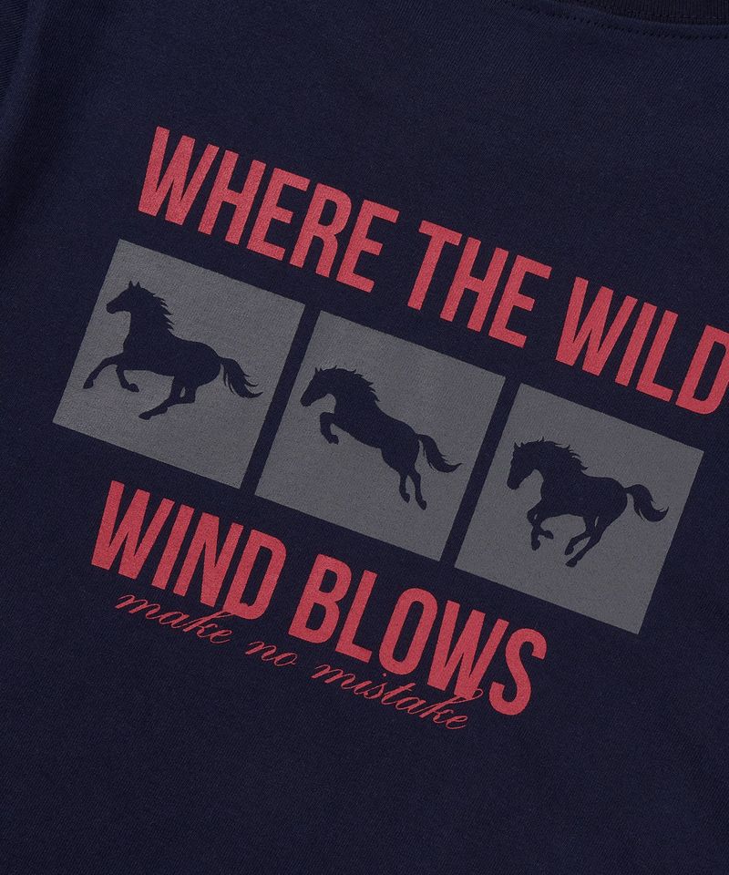 horse box cropped T-shirt - Navy