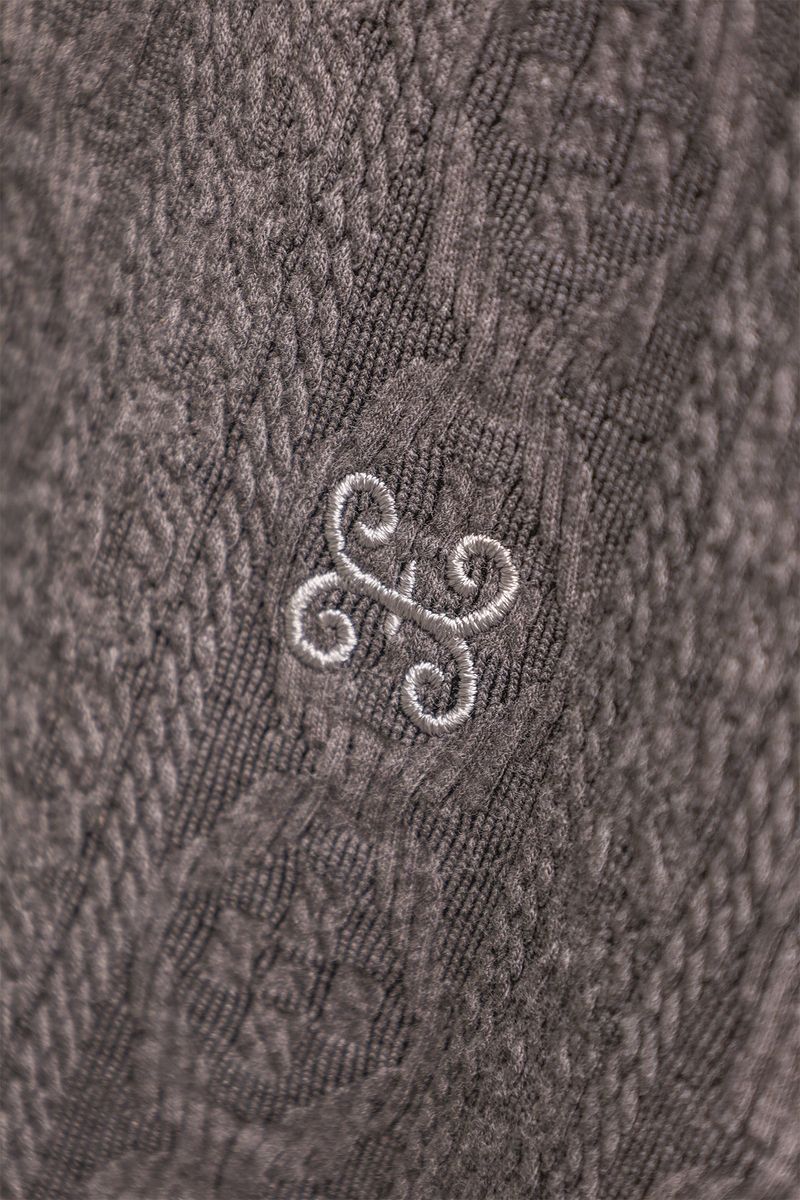 AIR CABLE KNIT HALF 2WAY ZIP UP JACKET-VOLUME GREY