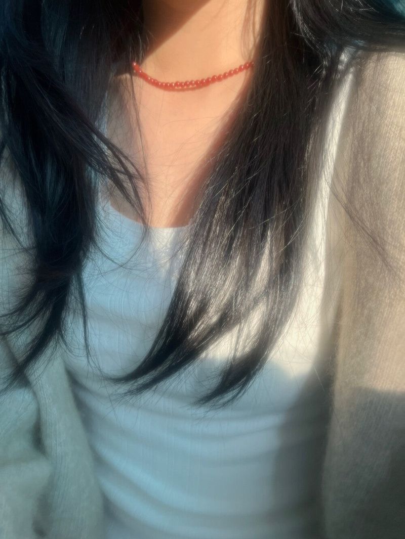 4mm Red onyx necklace