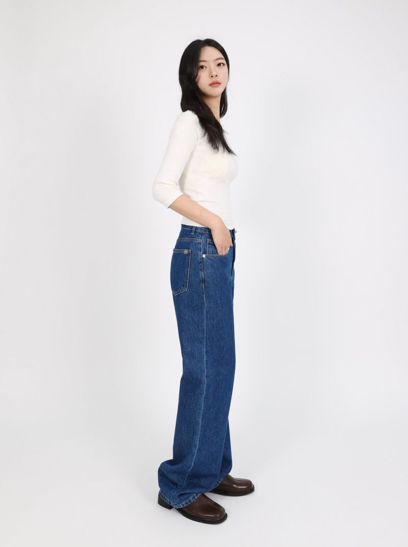 2ND REPRODUCTION PRE-ORDER DEEO BLUE MIDE-WAISTED STRAIGHT DENIM code 26202
