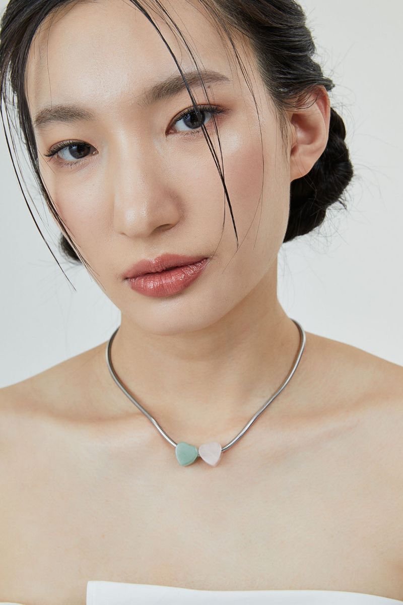 Heart snakechain necklace-mix