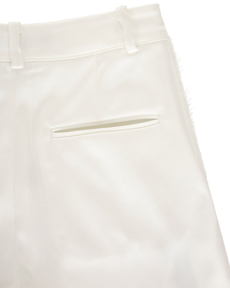 [REORDER] Pleated Logo-Tape Trousers _ White