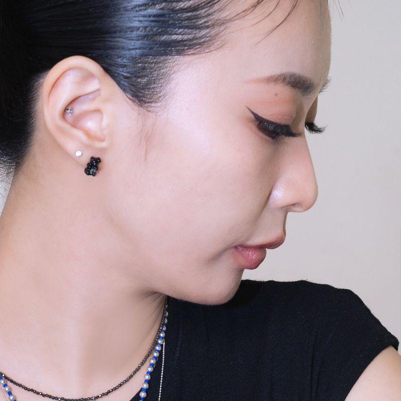 Petit Bear Earrings_Black