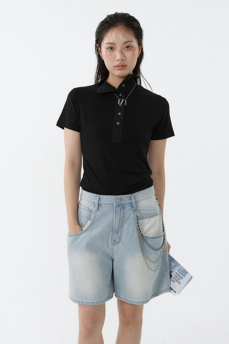 Loventina（ラヴェンティナ）の「SOFT TENCEL HIGH-NECK TOP_BLACK（Tops）」