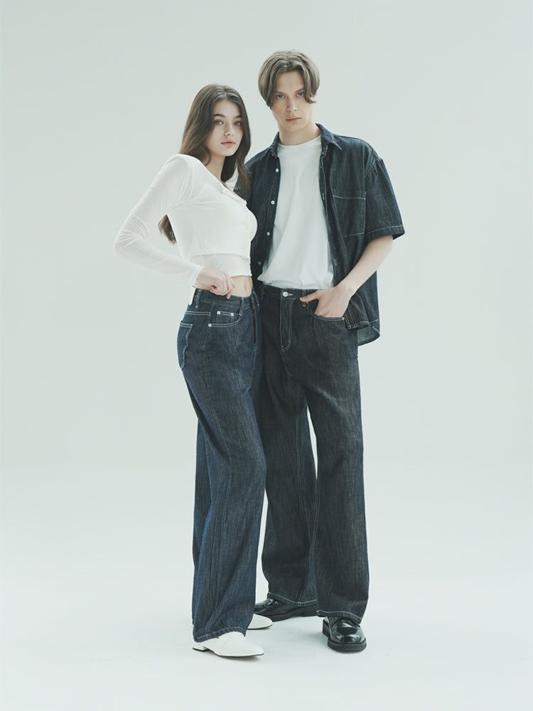 W67 WIDE LINEN DENIM PANTS_MEDIUM BLUE