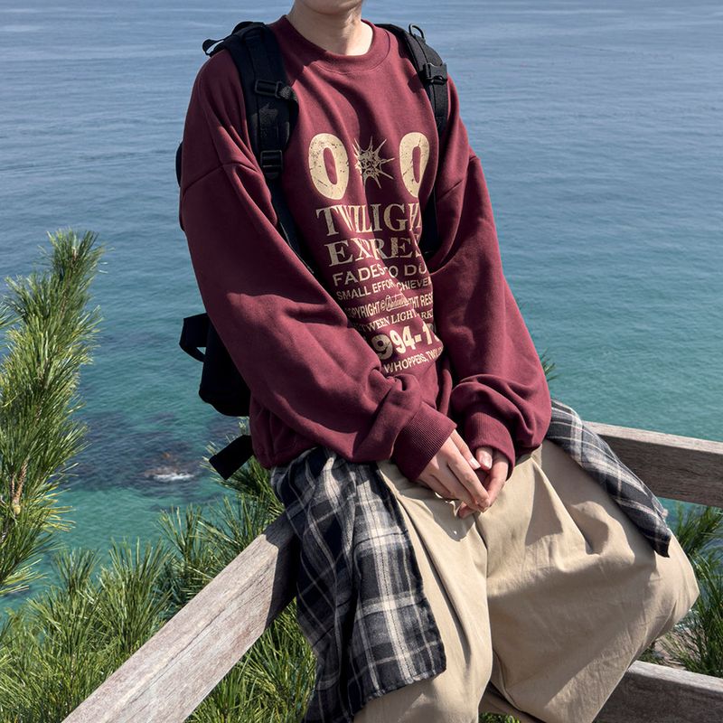 Cipher Print Oversized Sweatshirt