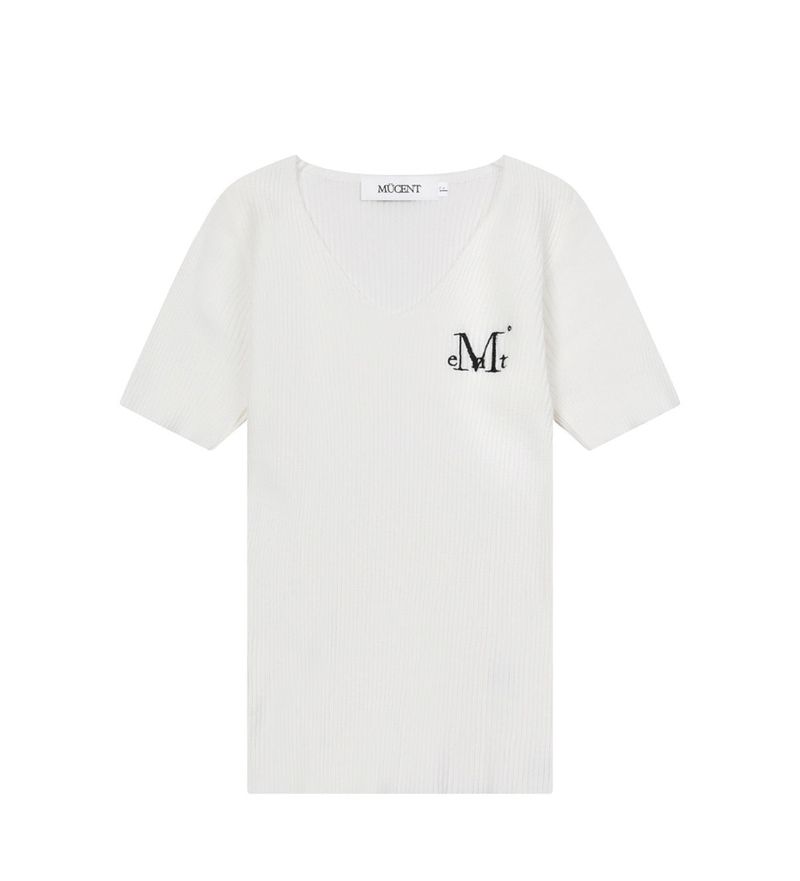 MUCENT(ムセント)の「ZERO V-NECK SHORT-SLEEVE RIBBED KNIT(Tops)」