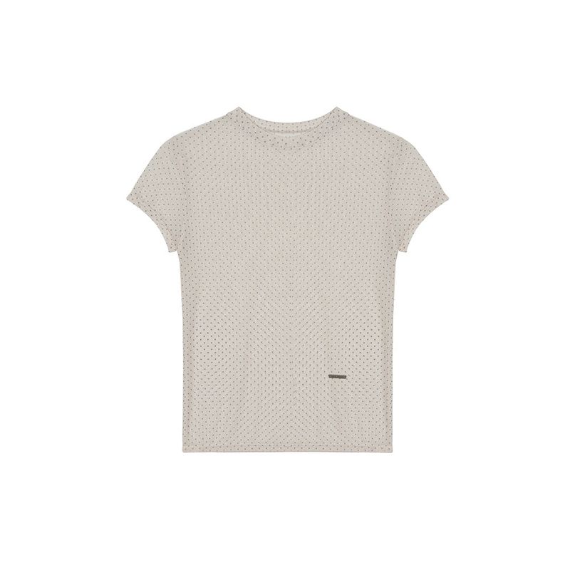 DOTS MOCK NECK HALF TOP_IVORY