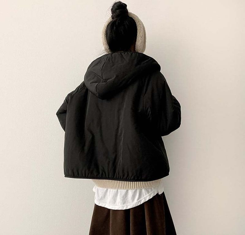 [Double-sided/Reversible*] PN Heart Pattern Fleece Hooded Jumper