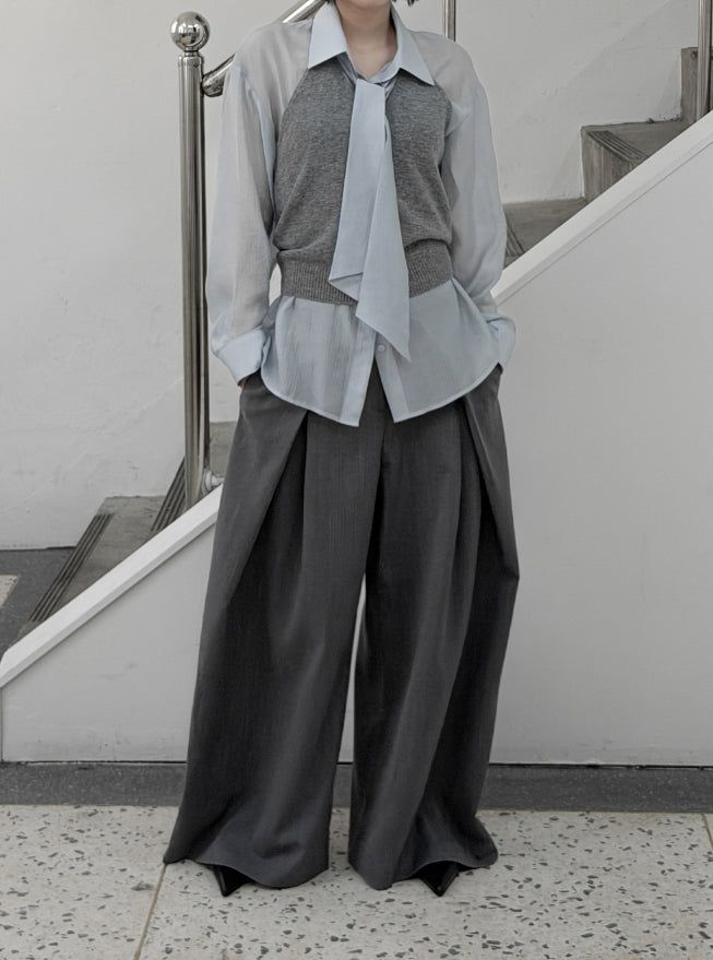 Lucy Tie See-Through Blouse