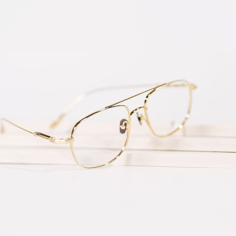 Knouun Square titanium glasses CODE. 102. G Yellow Glod