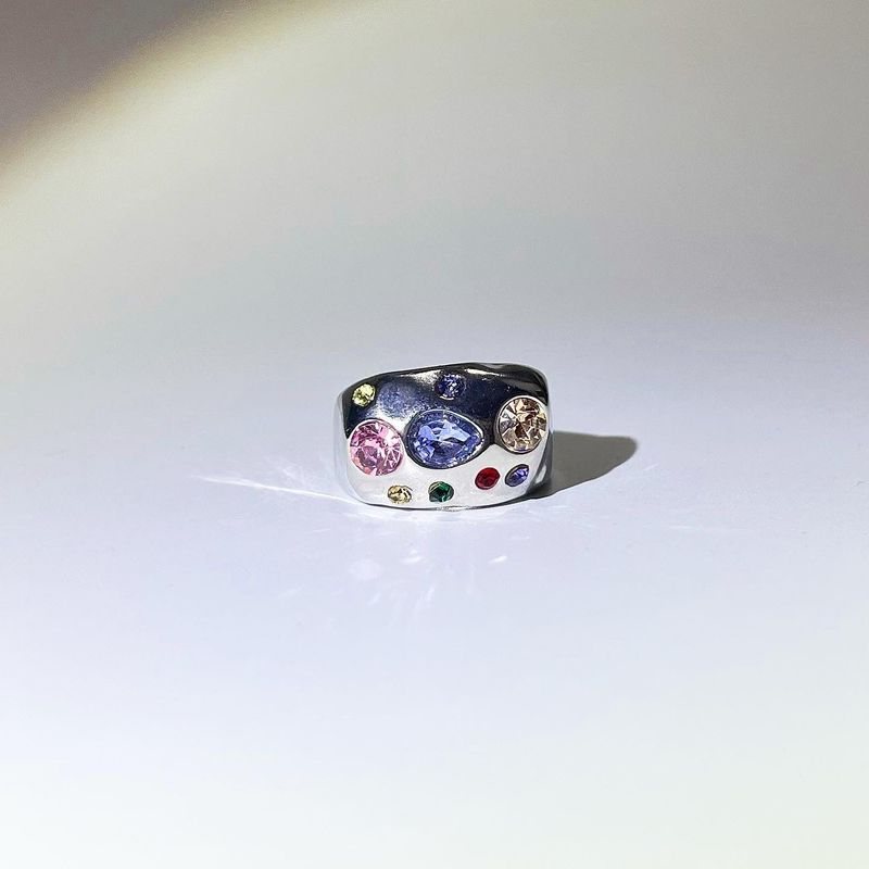 [aespa/Nmixx/Wooah/TNX] Silver gemstone ring_2
