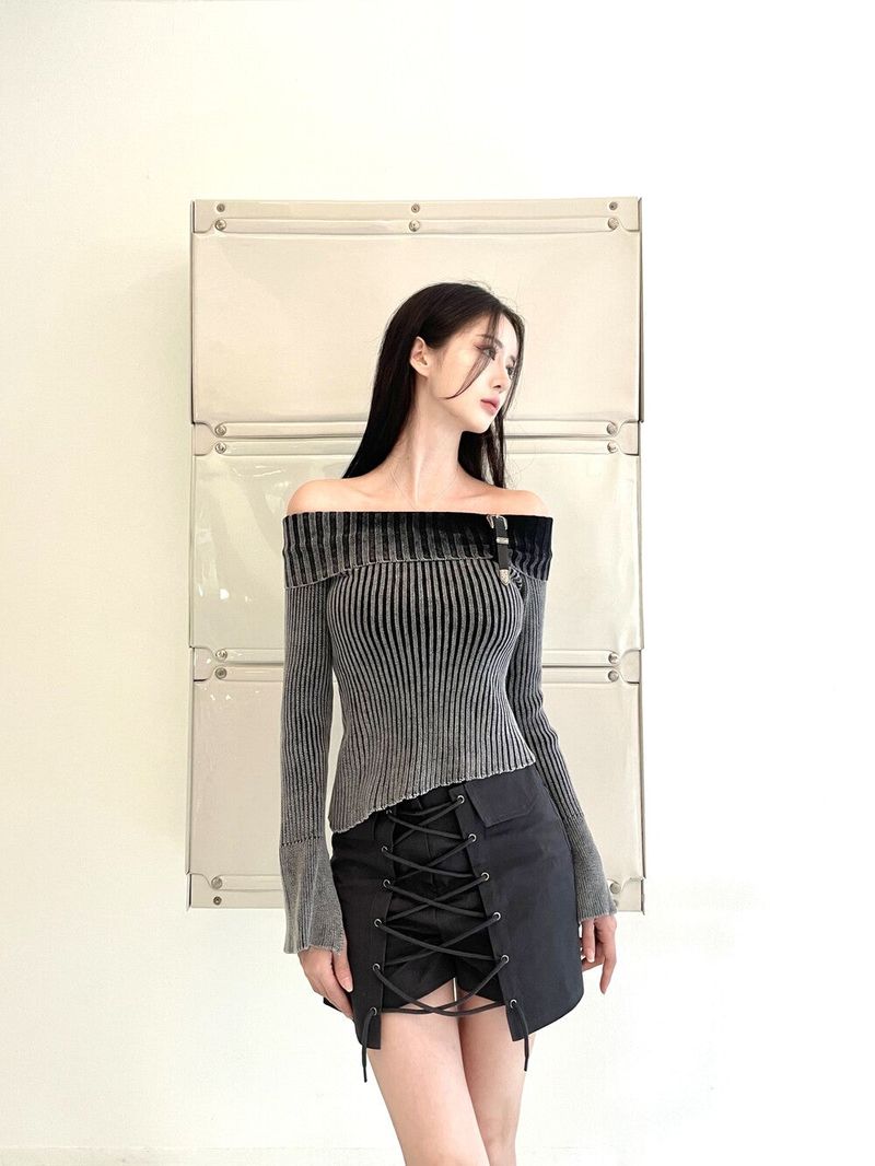 1062. Eyelet wrap pocket sk-pt (3color)