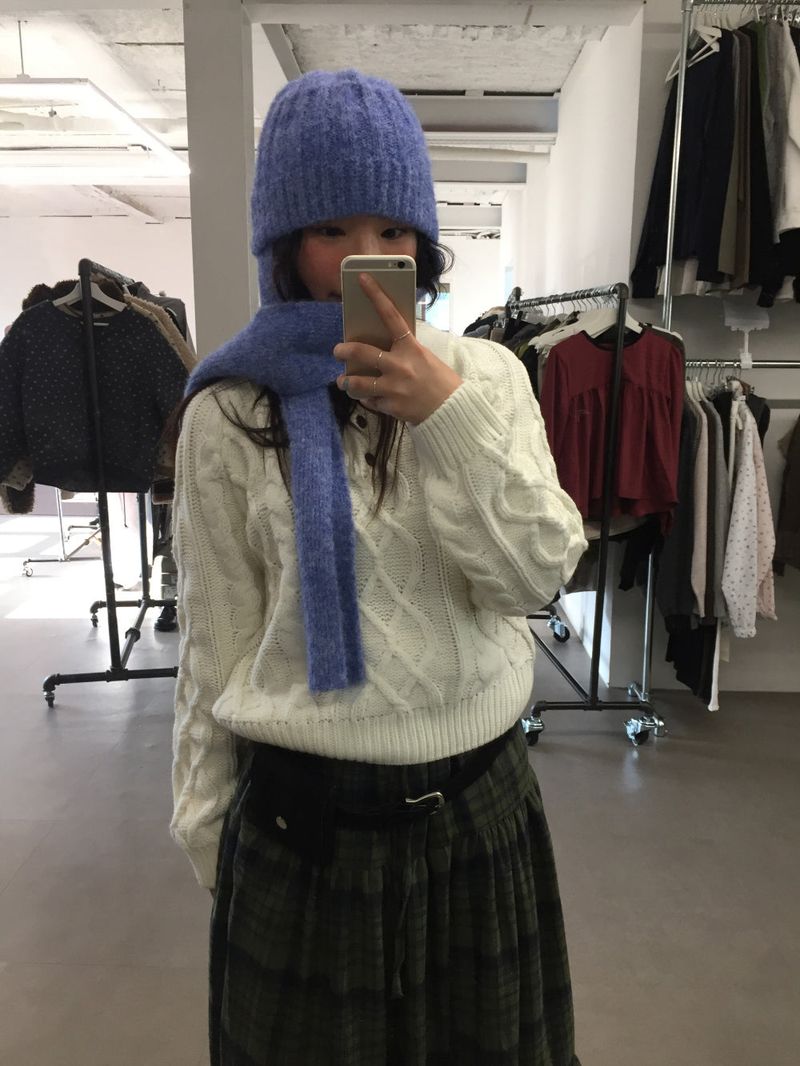 Windy Checkered Long Skirt (1color)