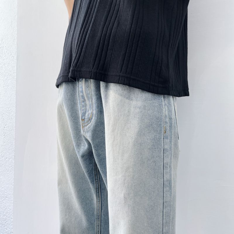 Bleached Wide-Leg Jeans