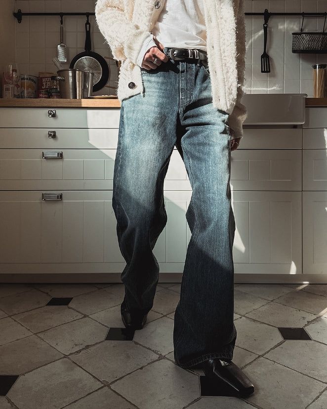 Loner Washed Bootcut Denim Pants