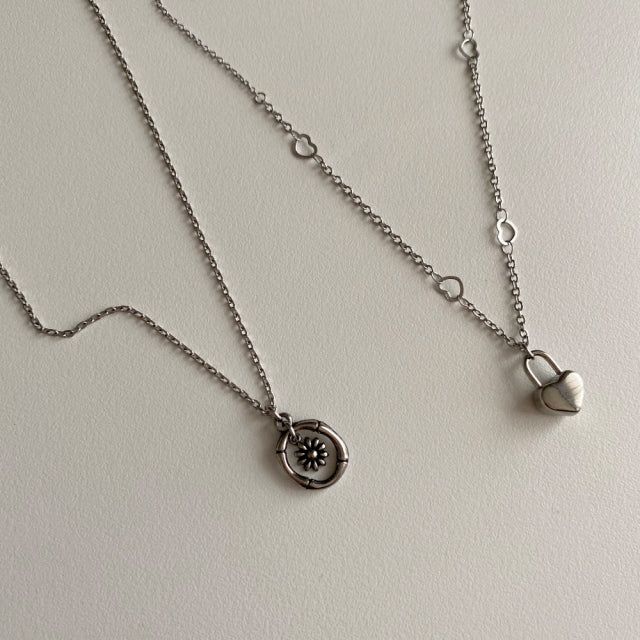 of Antique Flower Coin Unique Necklace