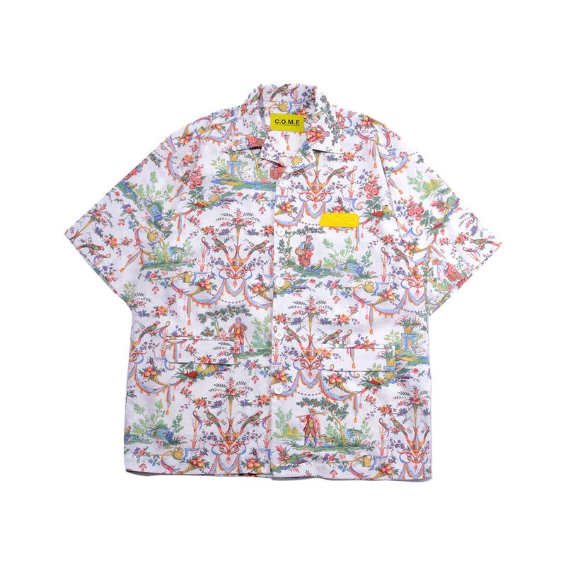 C.O.M.E（シーオーエムイー）の「[UNISEX] Printed Linen-Blend Short-Sleeved Jacket (Multicolor)（Jackets/Outerwear）」